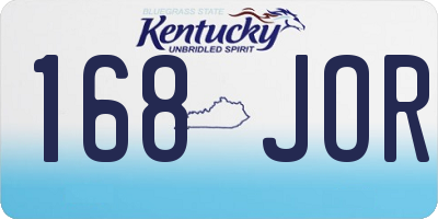 KY license plate 168JOR