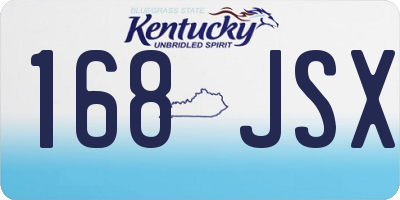 KY license plate 168JSX