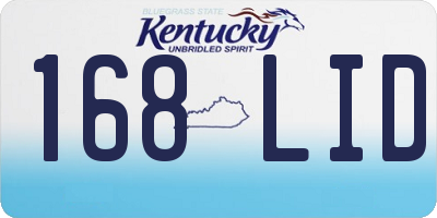 KY license plate 168LID