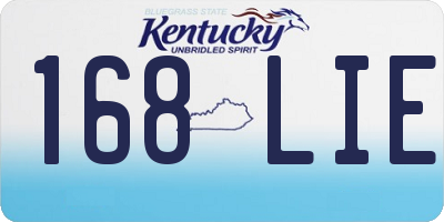 KY license plate 168LIE