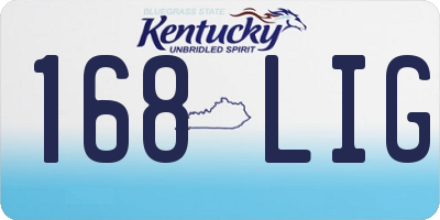 KY license plate 168LIG