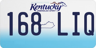 KY license plate 168LIQ