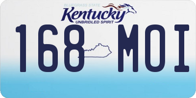 KY license plate 168MOI
