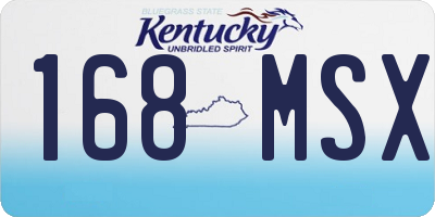 KY license plate 168MSX