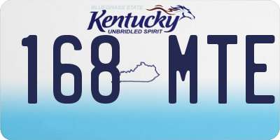 KY license plate 168MTE