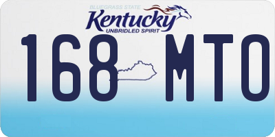 KY license plate 168MTO