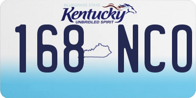 KY license plate 168NCO