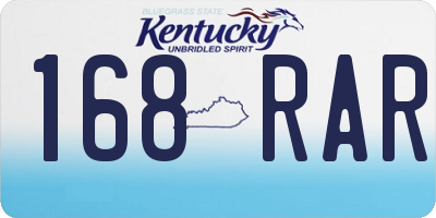 KY license plate 168RAR