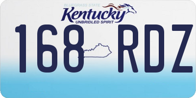 KY license plate 168RDZ