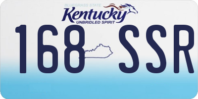 KY license plate 168SSR