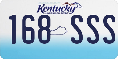 KY license plate 168SSS