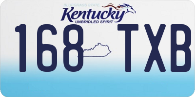 KY license plate 168TXB