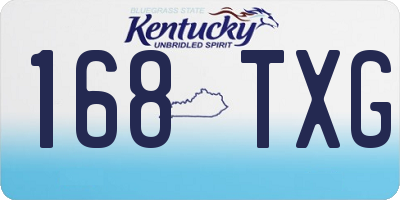 KY license plate 168TXG