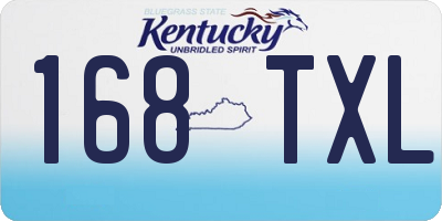 KY license plate 168TXL