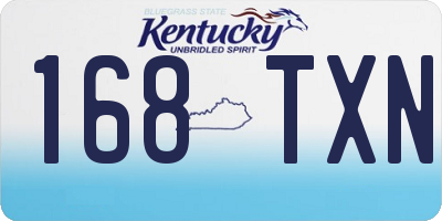 KY license plate 168TXN