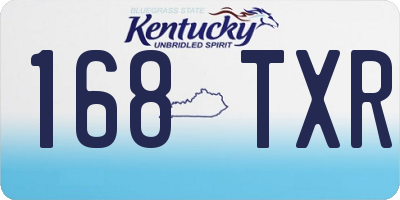 KY license plate 168TXR