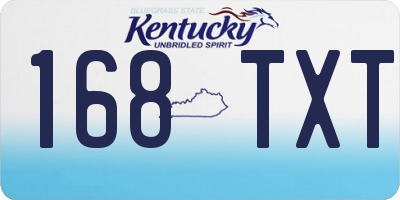 KY license plate 168TXT