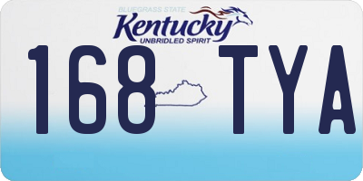 KY license plate 168TYA