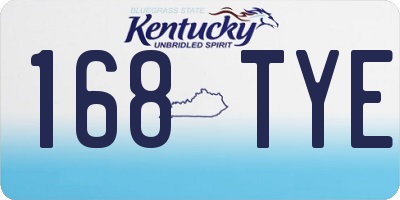 KY license plate 168TYE