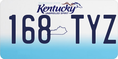 KY license plate 168TYZ