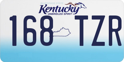 KY license plate 168TZR
