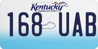 KY license plate 168UAB