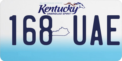KY license plate 168UAE