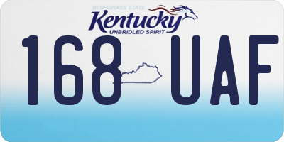 KY license plate 168UAF