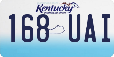 KY license plate 168UAI
