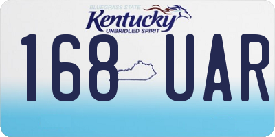 KY license plate 168UAR
