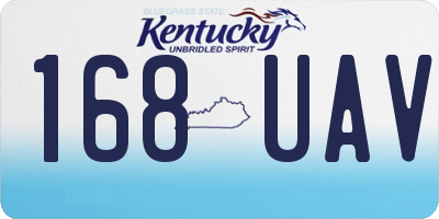 KY license plate 168UAV