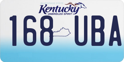 KY license plate 168UBA