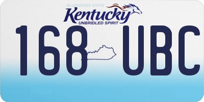 KY license plate 168UBC
