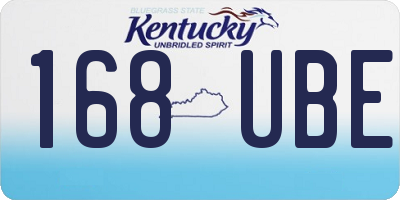 KY license plate 168UBE