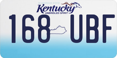 KY license plate 168UBF