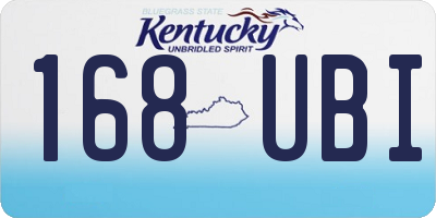 KY license plate 168UBI