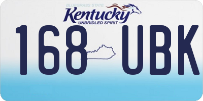 KY license plate 168UBK