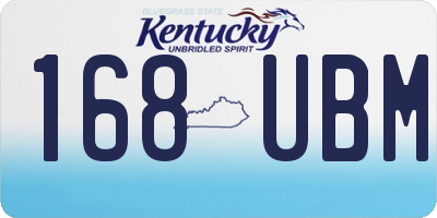 KY license plate 168UBM