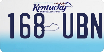 KY license plate 168UBN