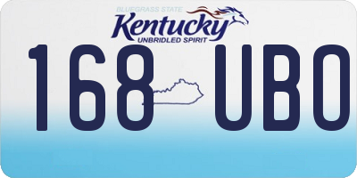 KY license plate 168UBO