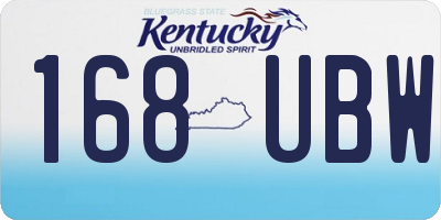 KY license plate 168UBW