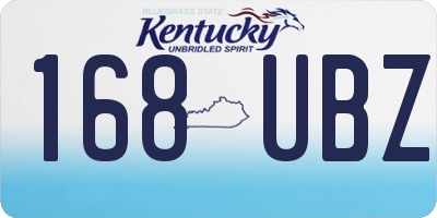 KY license plate 168UBZ