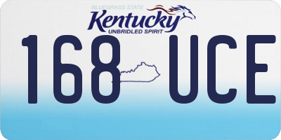 KY license plate 168UCE