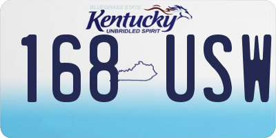 KY license plate 168USW