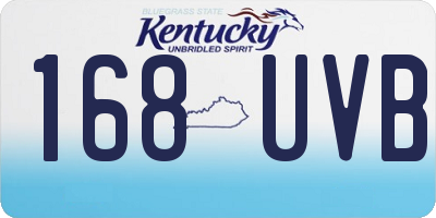 KY license plate 168UVB