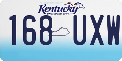 KY license plate 168UXW