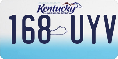 KY license plate 168UYV