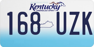 KY license plate 168UZK