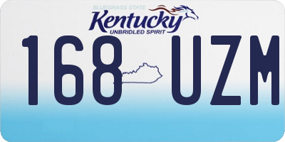 KY license plate 168UZM