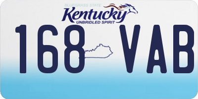 KY license plate 168VAB